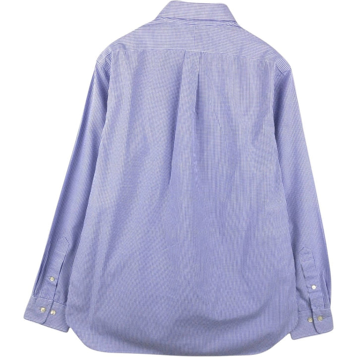 Ralph Lauren EASY CARE Gingham Check Long-Sleeve Button-Down Check Shirt, Men's Size L (approx.) cotton purple type Vintage Second Hand