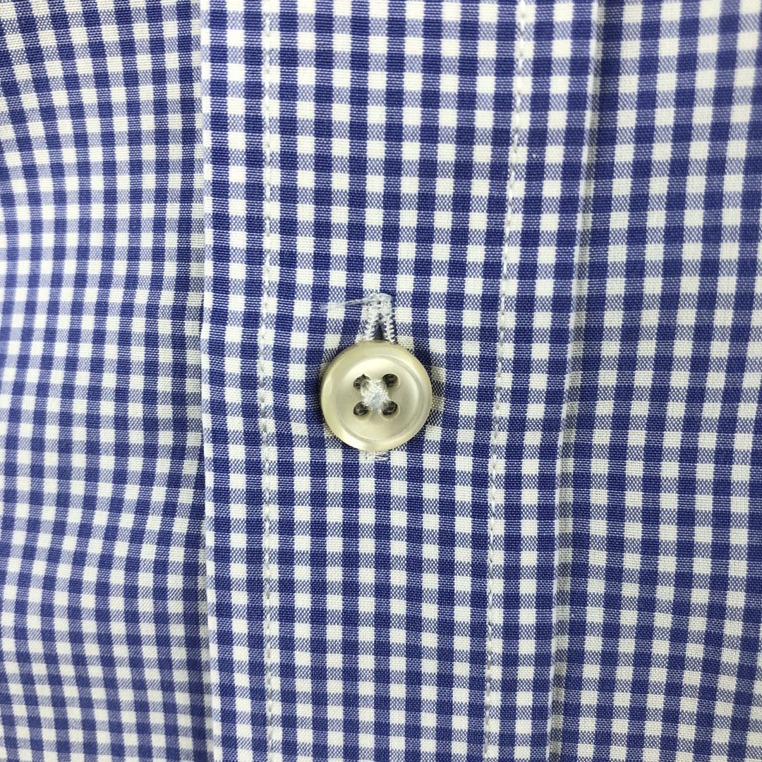 Ralph Lauren EASY CARE Gingham Check Long-Sleeve Button-Down Check Shirt, Men's Size L (approx.) cotton purple type Vintage Second Hand
