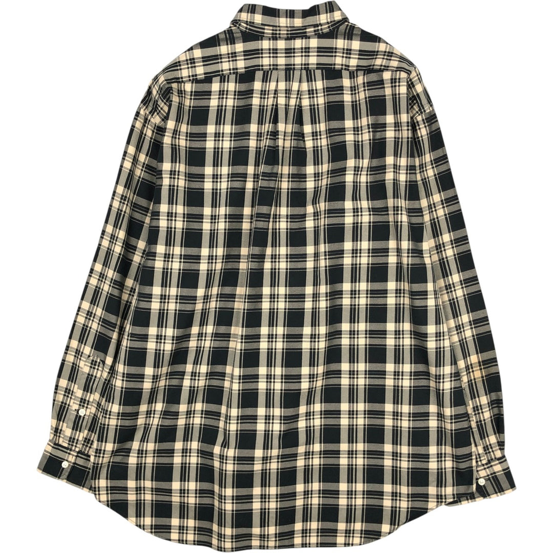 Ralph Lauren BLAKE long sleeve button down check shirt, men's XL size cotton unbleached Vintage Second Hand