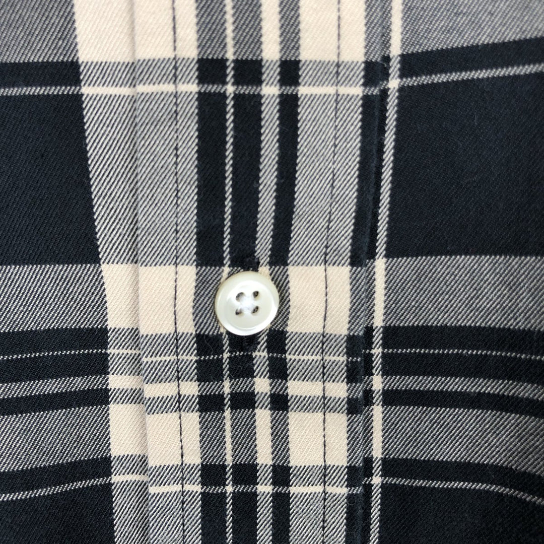 Ralph Lauren BLAKE long sleeve button down check shirt, men's XL size cotton unbleached Vintage Second Hand