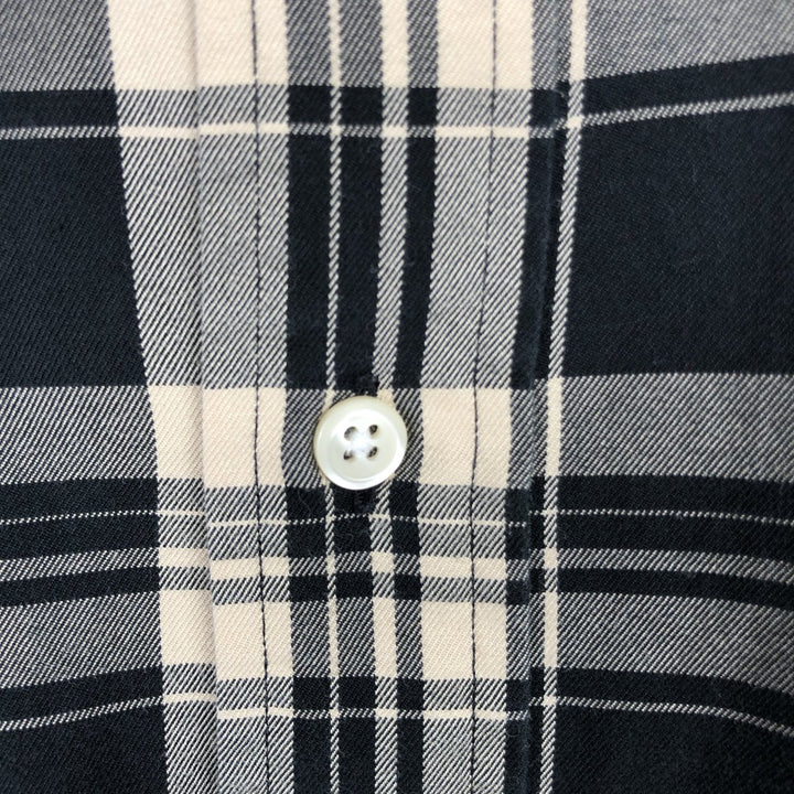 Ralph Lauren BLAKE long sleeve button down check shirt, men's XL size cotton unbleached Vintage Second Hand