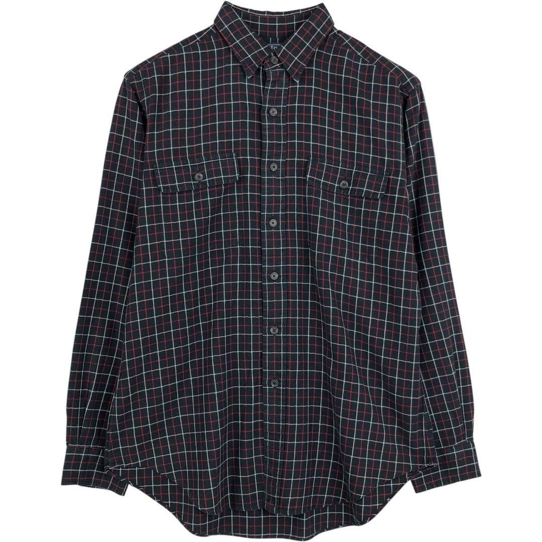 Ralph Lauren POLO by Ralph Lauren Check Pattern Long-Sleeve Cotton Check Shirt, Men's Size M (approx.) cotton black type Vintage Second Hand