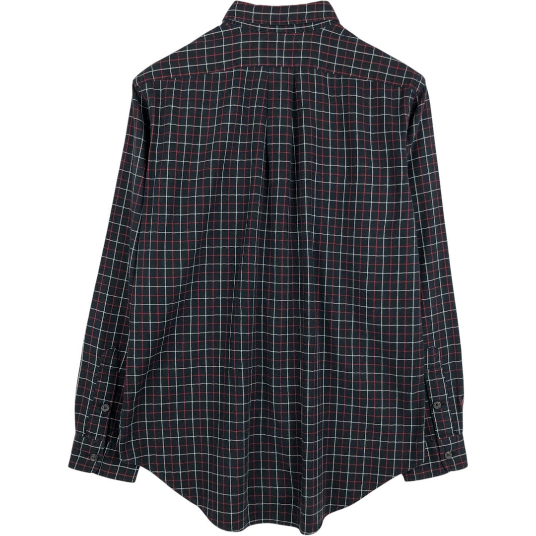 Ralph Lauren POLO by Ralph Lauren Check Pattern Long-Sleeve Cotton Check Shirt, Men's Size M (approx.) cotton black type Vintage Second Hand