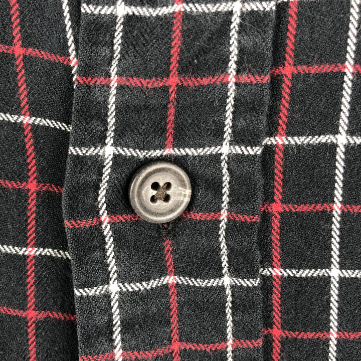 Ralph Lauren POLO by Ralph Lauren Check Pattern Long-Sleeve Cotton Check Shirt, Men's Size M (approx.) cotton black type Vintage Second Hand