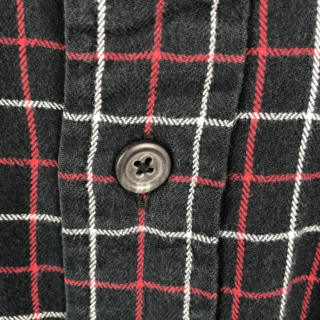 Ralph Lauren POLO by Ralph Lauren Check Pattern Long-Sleeve Cotton Check Shirt, Men's Size M (approx.) cotton black type Vintage Second Hand