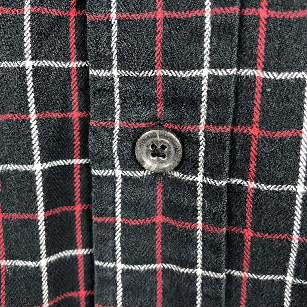 Ralph Lauren POLO by Ralph Lauren Check Pattern Long-Sleeve Cotton Check Shirt, Men's Size M (approx.) cotton black type Vintage Second Hand