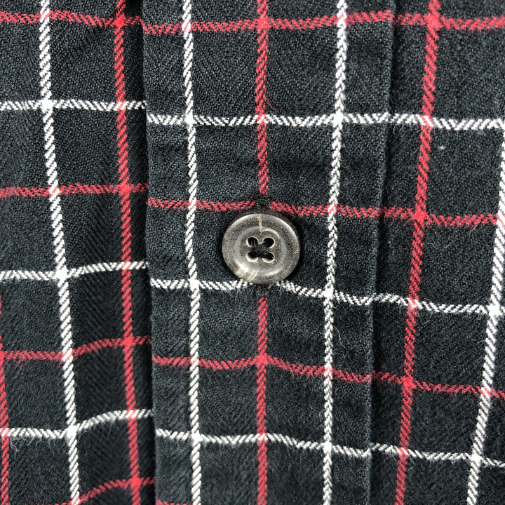 Ralph Lauren POLO by Ralph Lauren Check Pattern Long-Sleeve Cotton Check Shirt, Men's Size M (approx.) cotton black type Vintage Second Hand