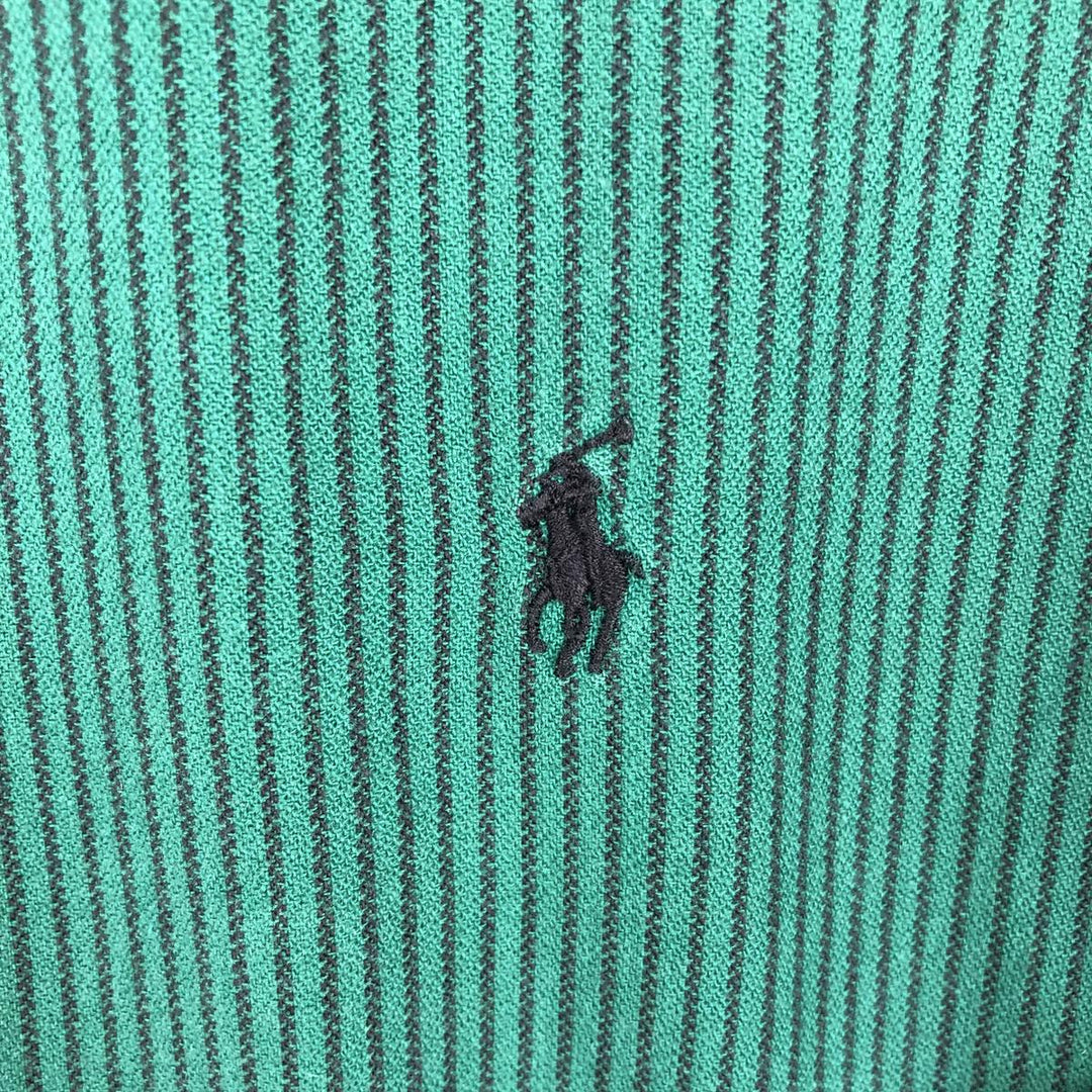 Ralph Lauren BLAIRE long sleeve button down striped shirt, men's XL size cotton green type Vintage Second Hand