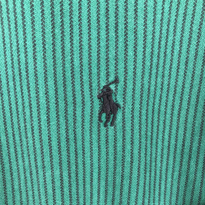 Ralph Lauren BLAIRE long sleeve button down striped shirt, men's XL size cotton green type Vintage Second Hand