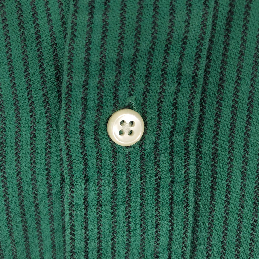 Ralph Lauren BLAIRE long sleeve button down striped shirt, men's XL size cotton green type Vintage Second Hand