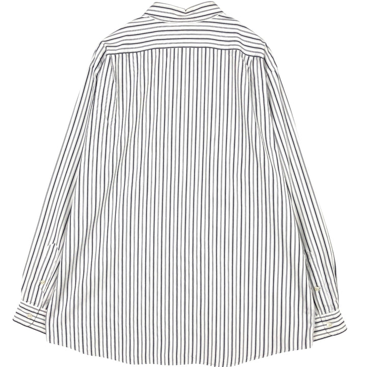 Ralph Lauren LOWELL SPORT Long-Sleeve Cotton Stripe Shirt, Men's Size XL (approx.) cotton white type Vintage Second Hand