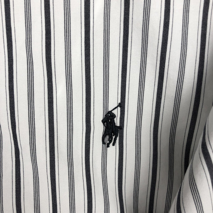Ralph Lauren LOWELL SPORT Long-Sleeve Cotton Stripe Shirt, Men's Size XL (approx.) cotton white type Vintage Second Hand
