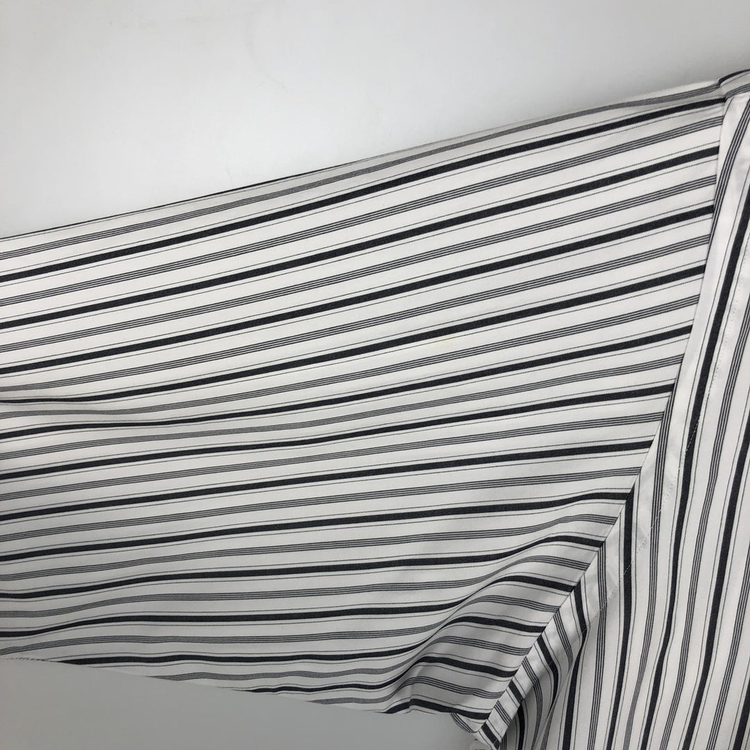 Ralph Lauren LOWELL SPORT Long-Sleeve Cotton Stripe Shirt, Men's Size XL (approx.) cotton white type Vintage Second Hand