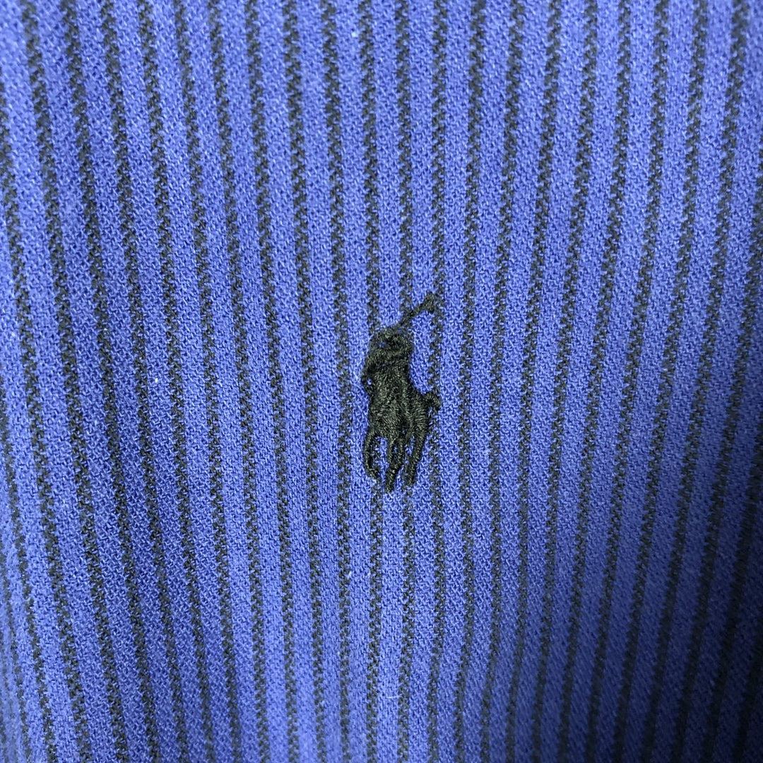 Ralph Lauren BLAIRE long sleeve button down striped shirt, men's XL size cotton blue type Vintage Second Hand