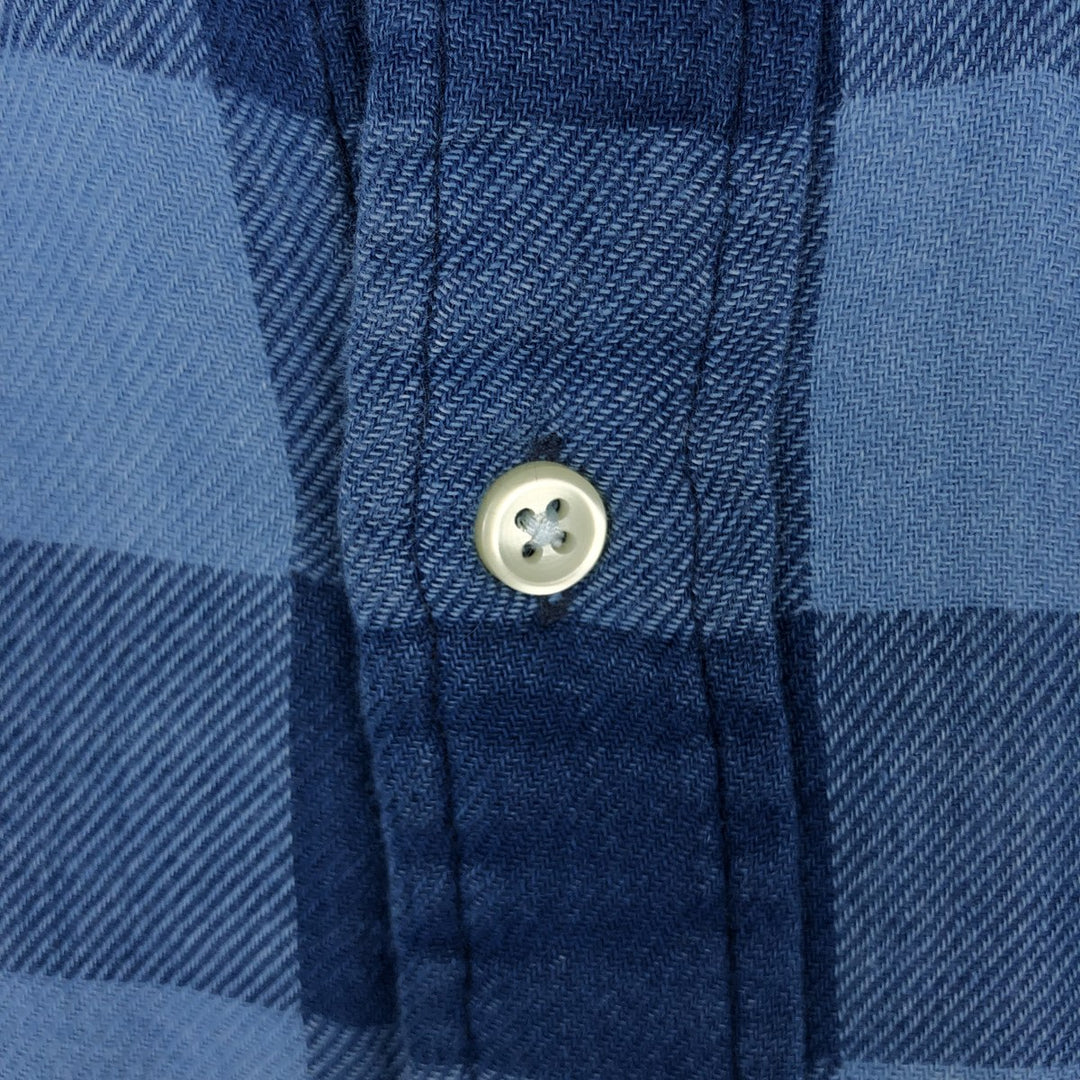 Ralph Lauren CUSTOM FIT Buffalo Check Long-Sleeve Button-Down Check Shirt, Men's Size L (approx.) cotton blue type Vintage Second Hand