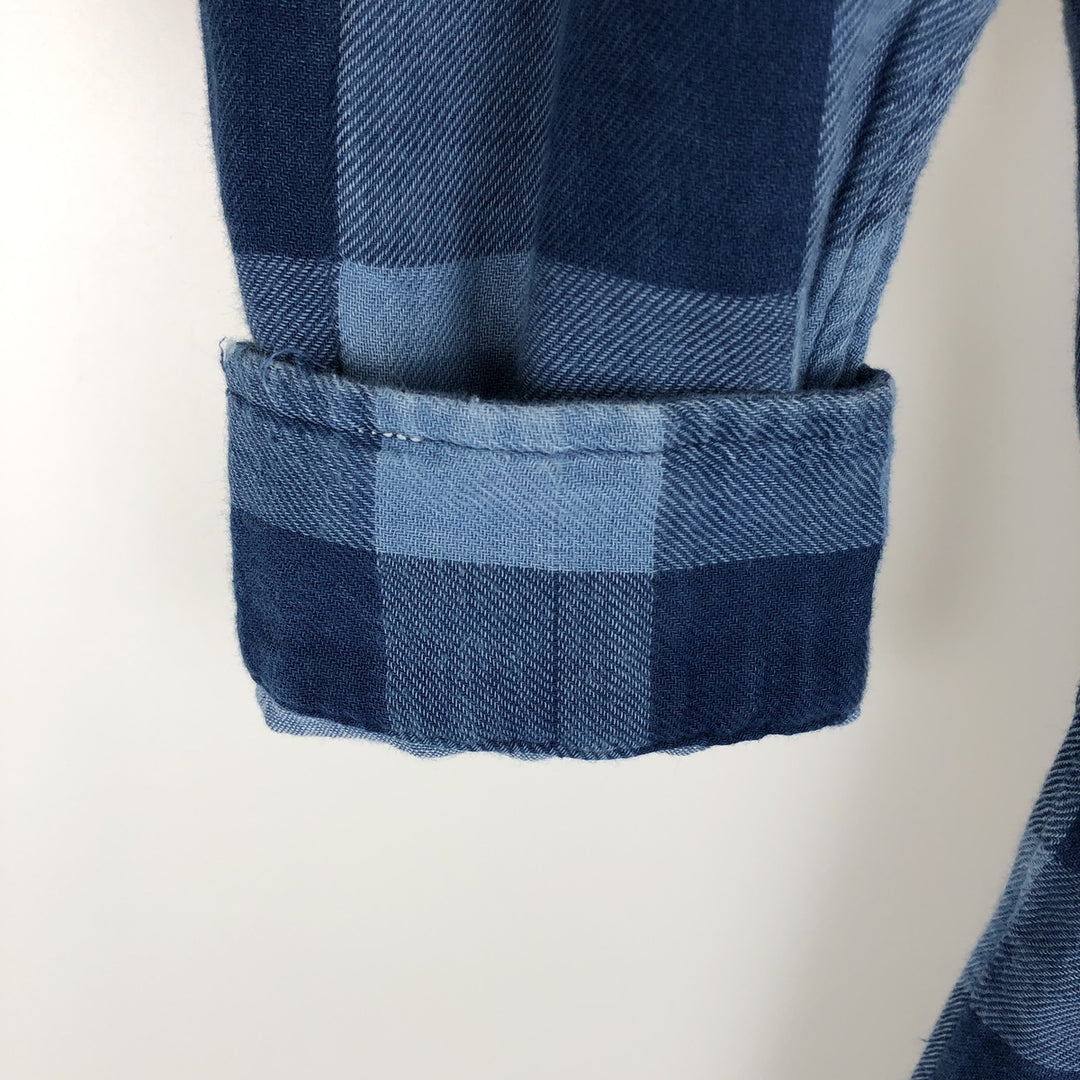 Ralph Lauren CUSTOM FIT Buffalo Check Long-Sleeve Button-Down Check Shirt, Men's Size L (approx.) cotton blue type Vintage Second Hand