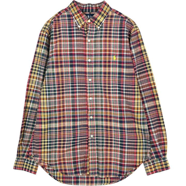 Ralph Lauren Classic Fit Long Sleeve Button Down Check Shirt Men's Size L cotton red type Vintage Second Hand