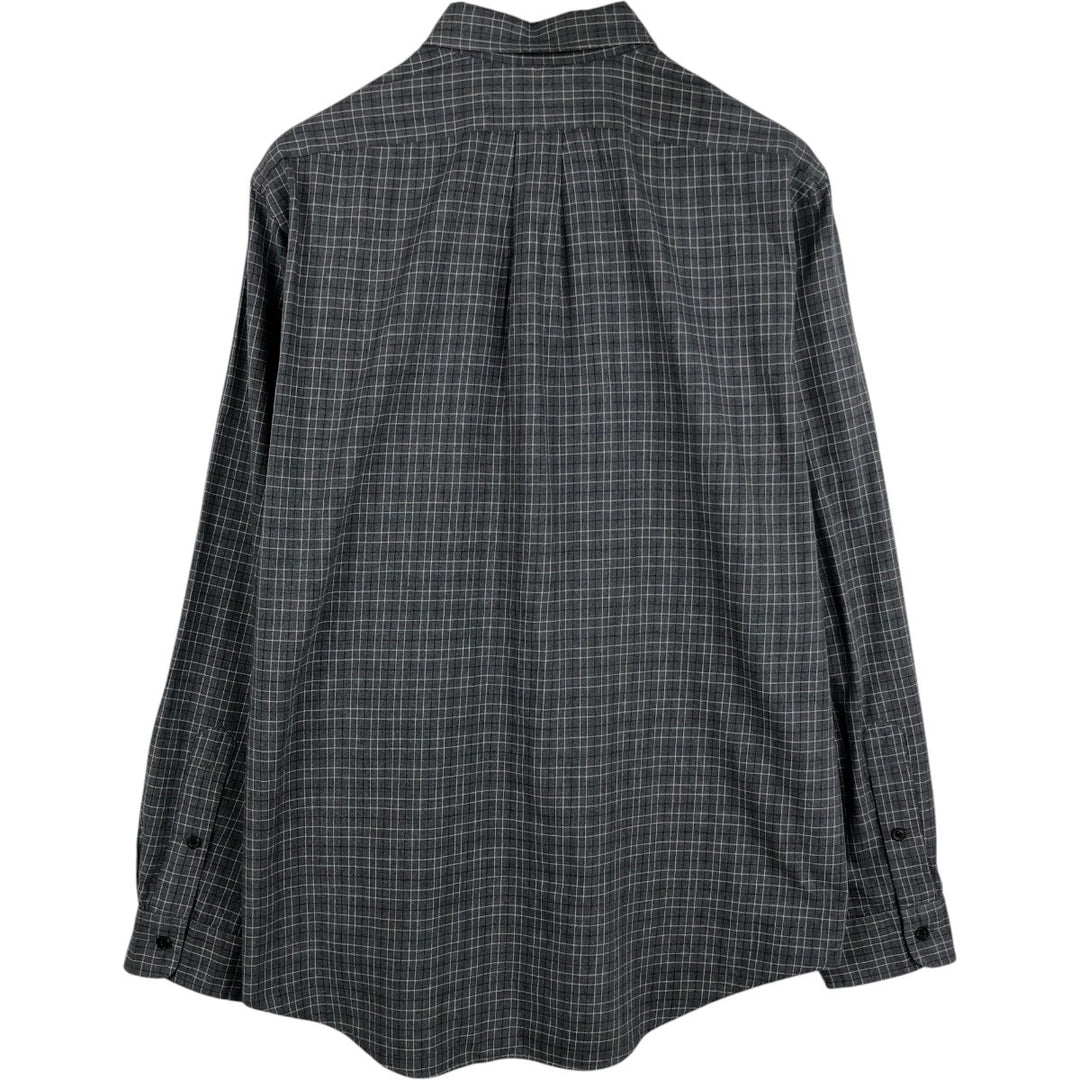 Ralph Lauren CUSTOM FIT long sleeve button down check shirt men's XL size cotton gray type Vintage Second Hand