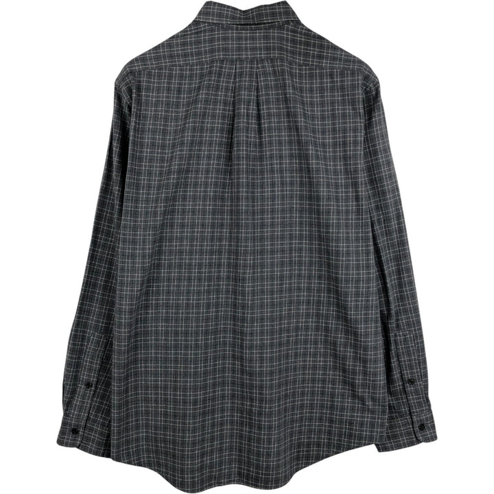 Ralph Lauren CUSTOM FIT long sleeve button down check shirt men's XL size cotton gray type Vintage Second Hand