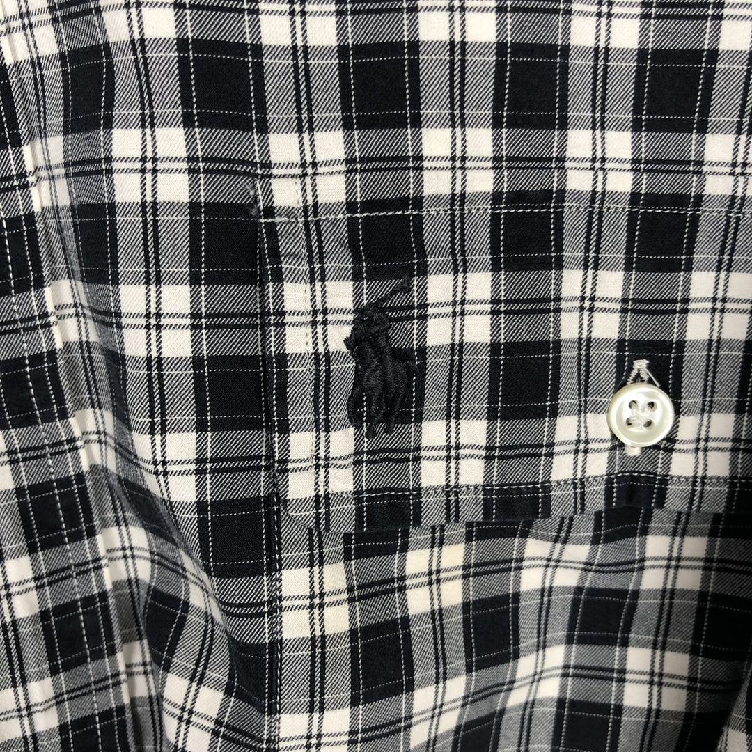 Ralph Lauren CLASSIC FIT Long-Sleeve Cotton Check Shirt, Men's Size L (approx.) cotton black type Vintage Second Hand
