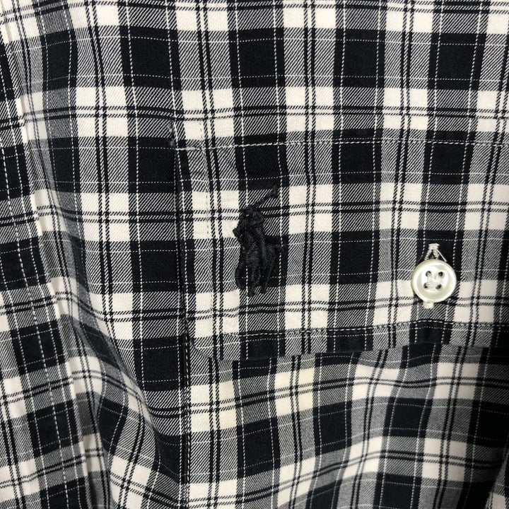 Ralph Lauren CLASSIC FIT Long-Sleeve Cotton Check Shirt, Men's Size L (approx.) cotton black type Vintage Second Hand