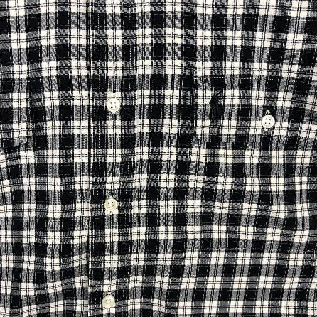 Ralph Lauren CLASSIC FIT Long-Sleeve Cotton Check Shirt, Men's Size L (approx.) cotton black type Vintage Second Hand