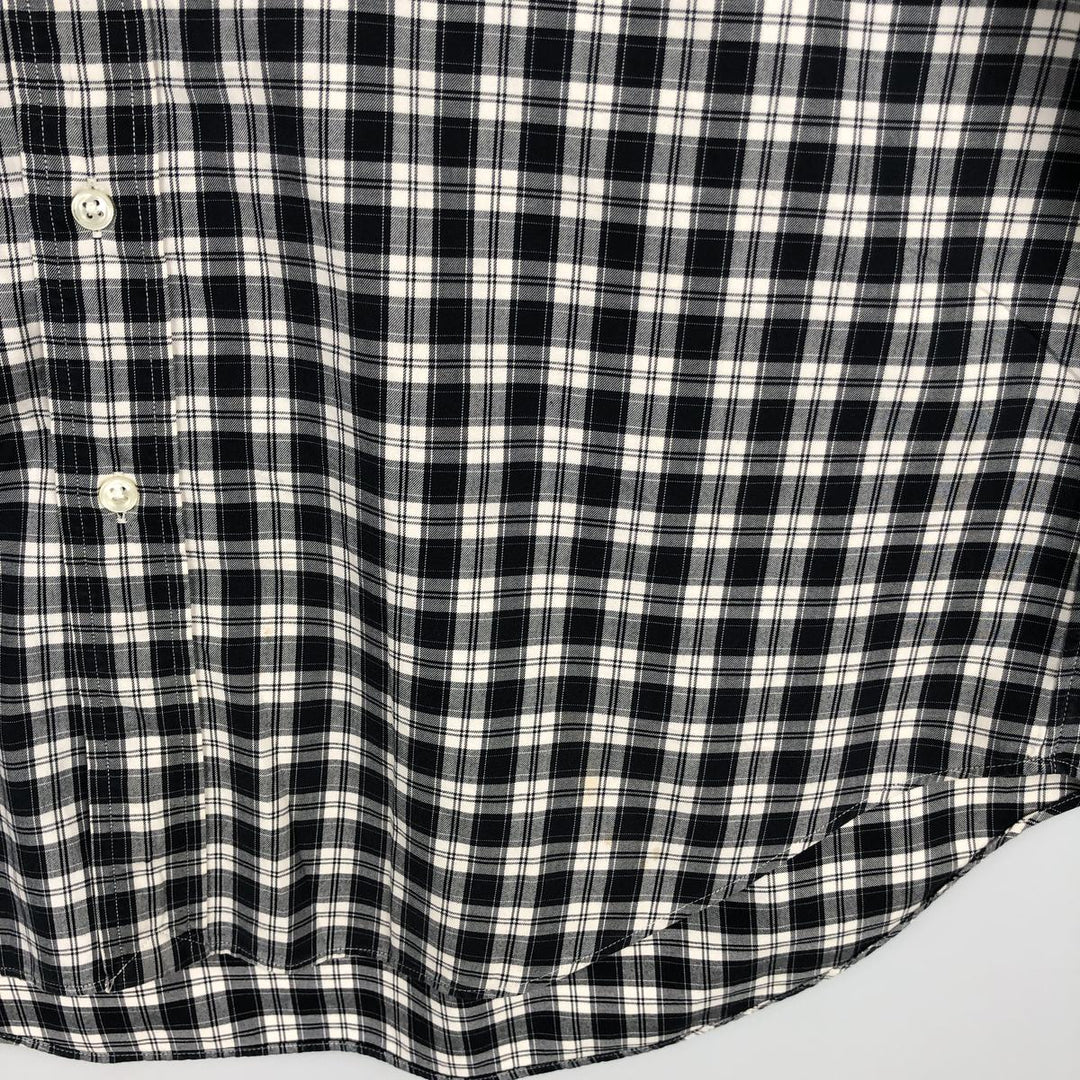 Ralph Lauren CLASSIC FIT Long-Sleeve Cotton Check Shirt, Men's Size L (approx.) cotton black type Vintage Second Hand