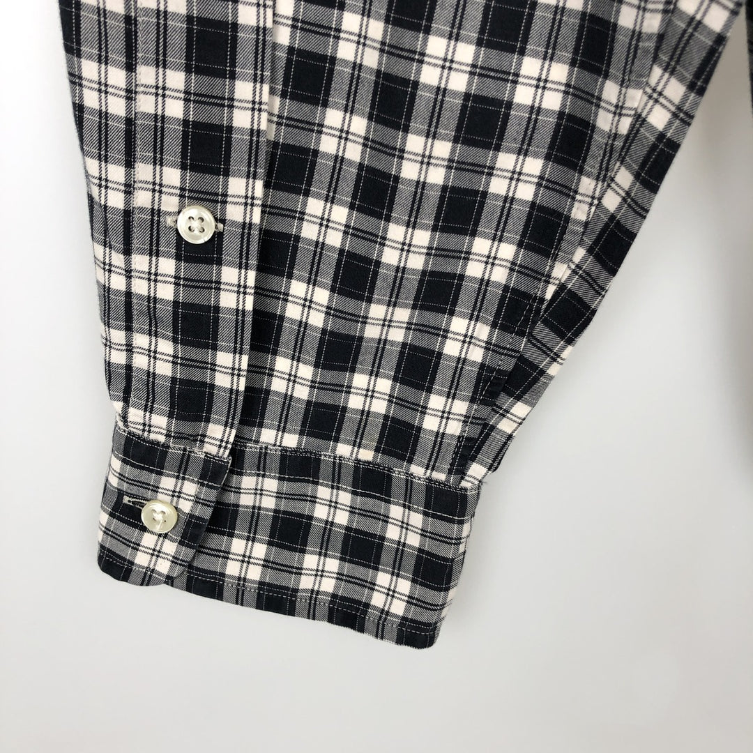 Ralph Lauren CLASSIC FIT Long-Sleeve Cotton Check Shirt, Men's Size L (approx.) cotton black type Vintage Second Hand