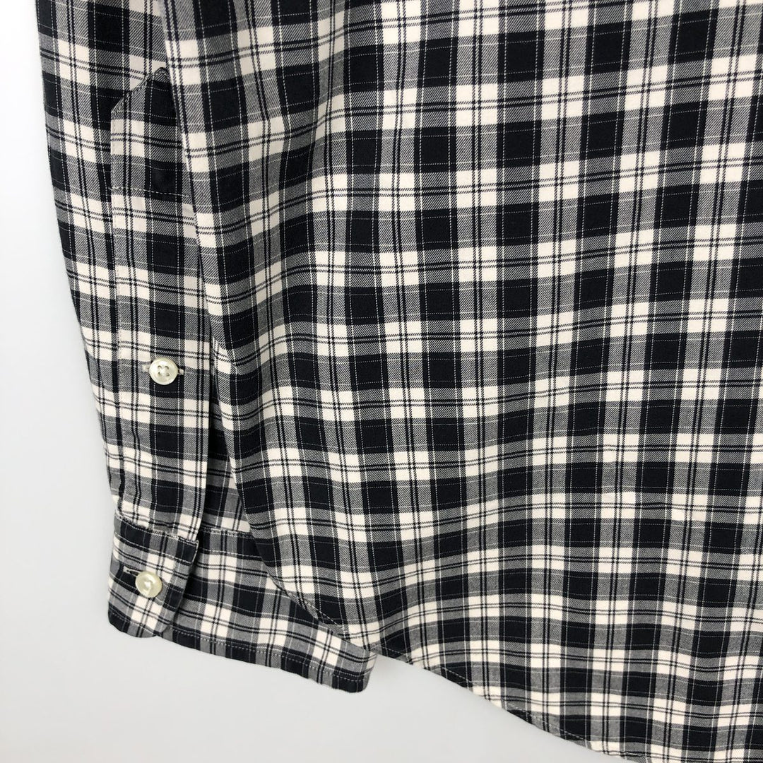 Ralph Lauren CLASSIC FIT Long-Sleeve Cotton Check Shirt, Men's Size L (approx.) cotton black type Vintage Second Hand