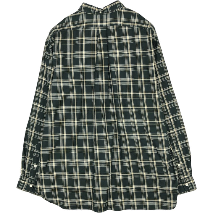 Ralph Lauren MCMEEL long-sleeved button-down check shirt, men's size XL cotton dark green Vintage Second Hand