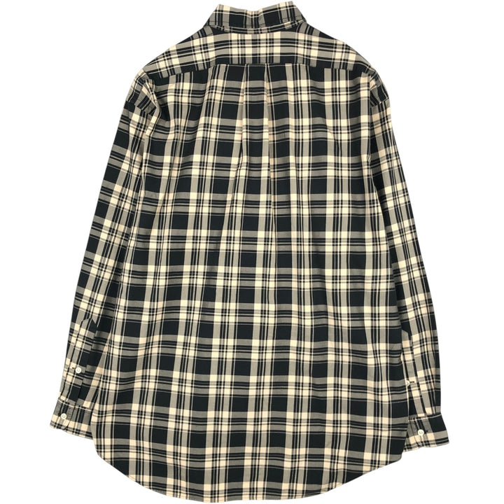 Ralph Lauren BLAKE long sleeve button down check shirt, men's size L cotton black type Vintage Second Hand