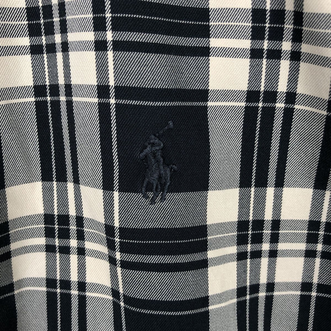 Ralph Lauren BLAKE long sleeve button down check shirt, men's size L cotton black type Vintage Second Hand