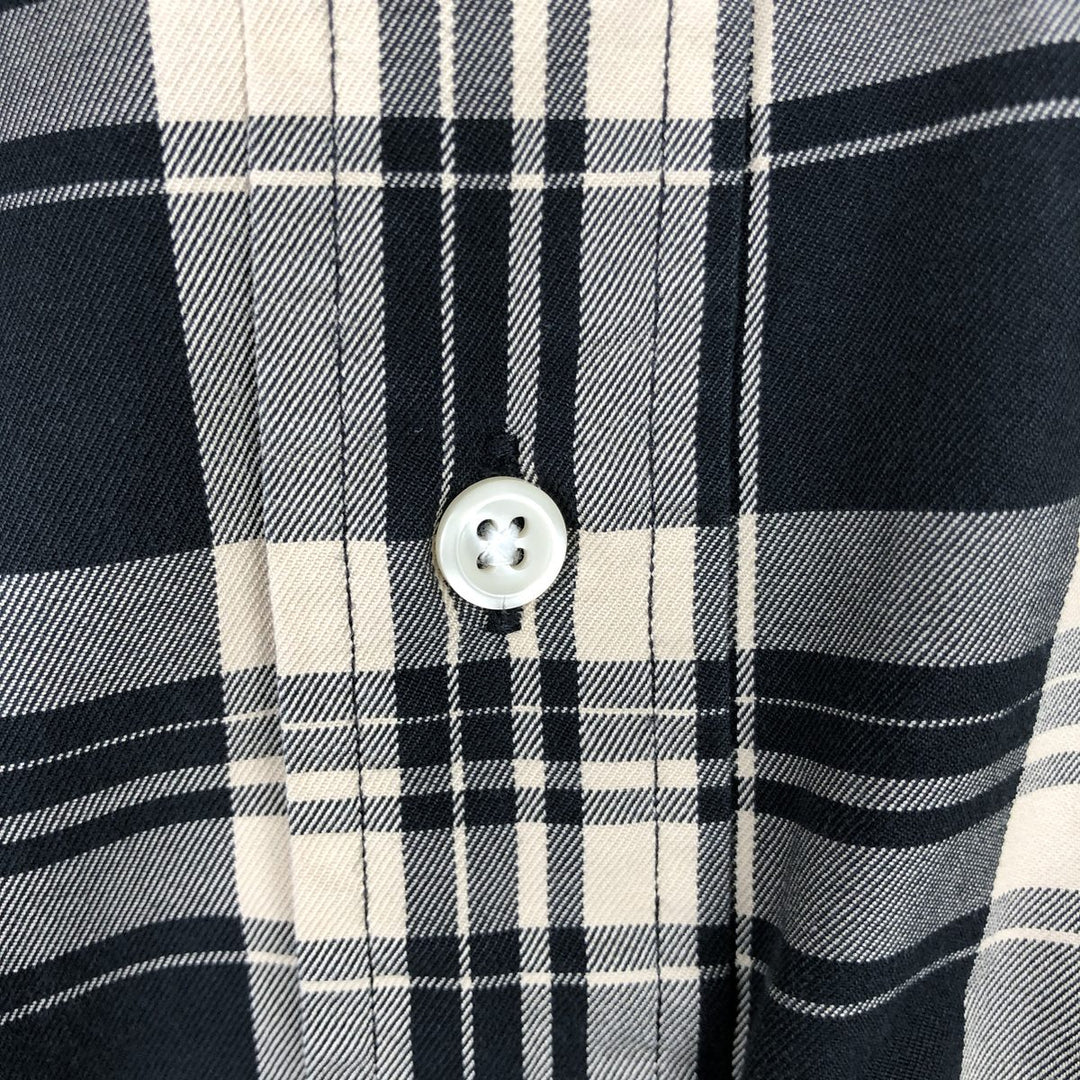Ralph Lauren BLAKE long sleeve button down check shirt, men's size L cotton black type Vintage Second Hand