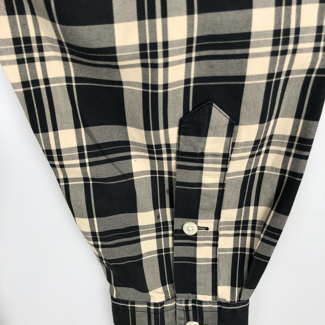 Ralph Lauren BLAKE long sleeve button down check shirt, men's size L cotton black type Vintage Second Hand