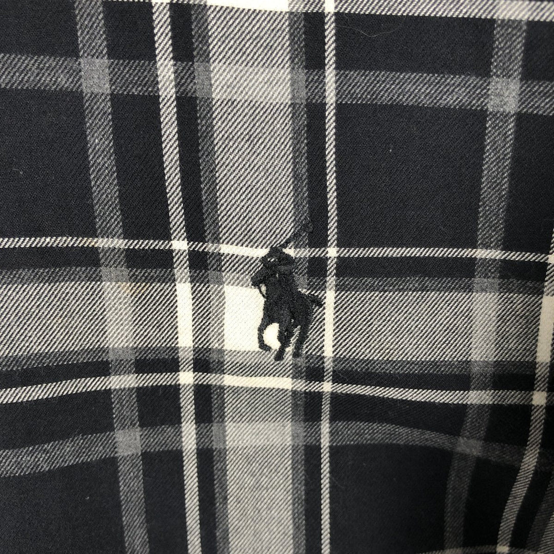 Ralph Lauren BLAKE long sleeve button down check shirt, men's size M cotton unbleached Vintage Second Hand