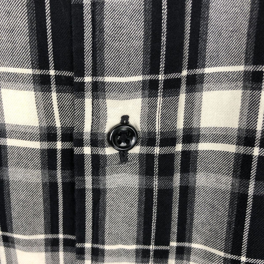 Ralph Lauren BLAKE long sleeve button down check shirt, men's size M cotton unbleached Vintage Second Hand