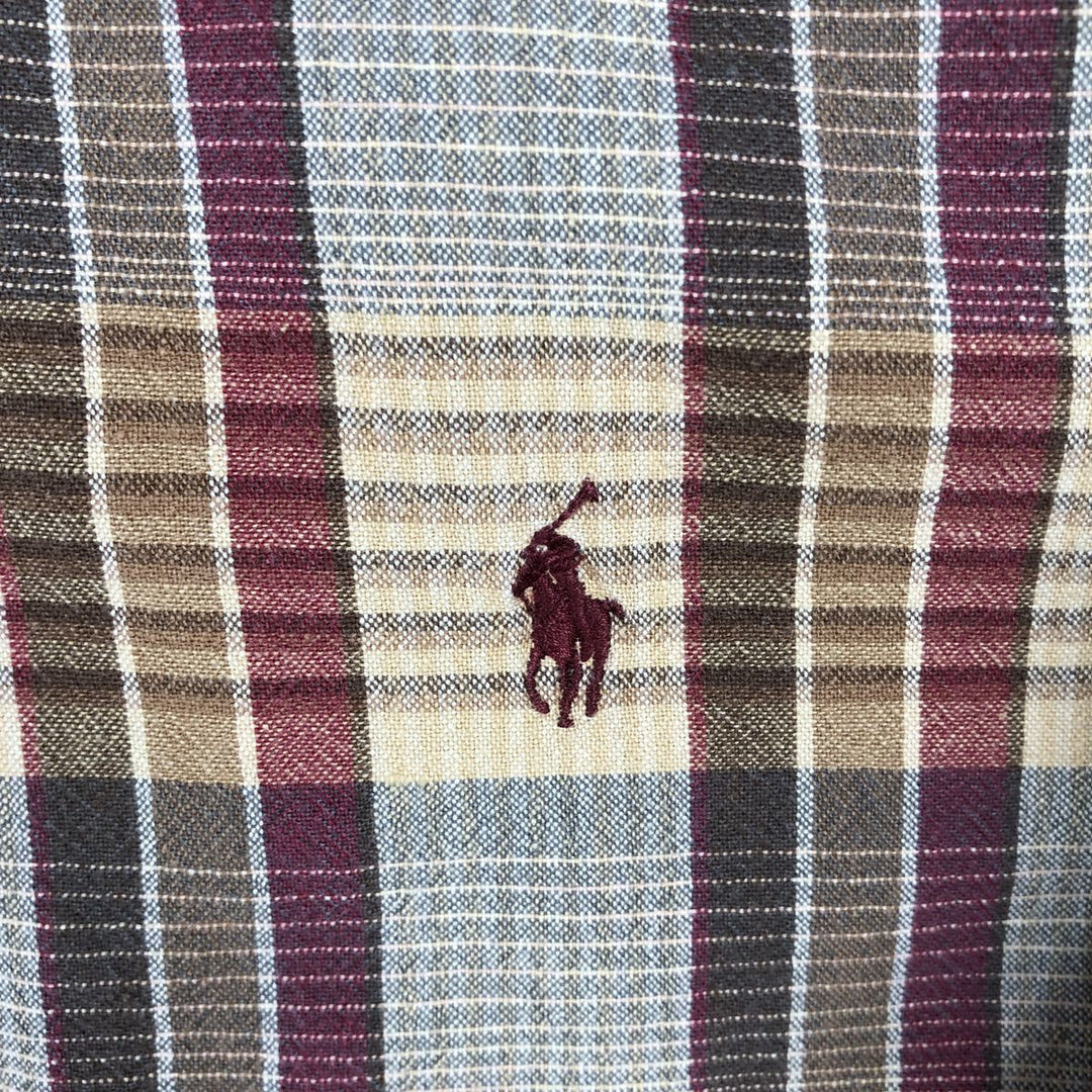 Ralph Lauren BLAKE long sleeve button down check shirt, men's size L cotton oro legacy Vintage Second Hand