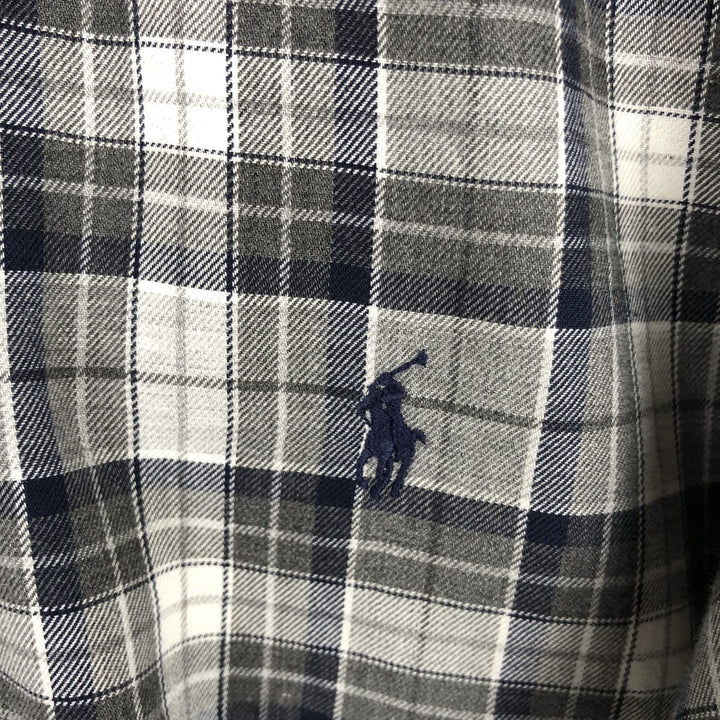 Ralph Lauren BLAKE One-Point Long-Sleeve Button-Down Check Shirt, Men's Size XL (approx.) cotton black type Vintage Second Hand