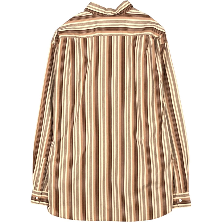 Ralph Lauren POLO by Ralph Lauren WESTERTON Wide Collar Long Sleeve Striped Shirt, Men's Size XXL (approx.) cotton unbleached Vintage Second Hand