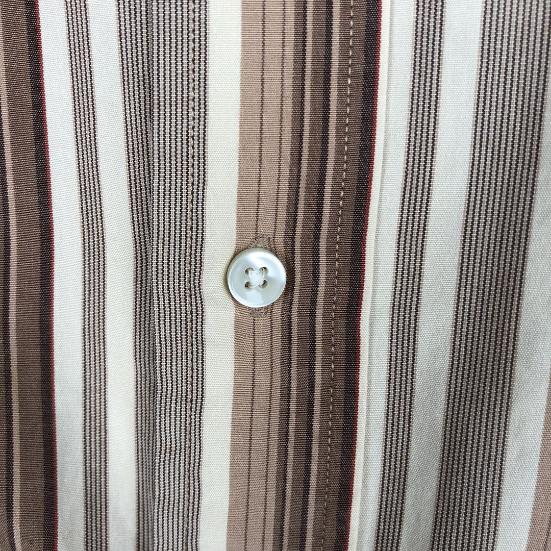 Ralph Lauren POLO by Ralph Lauren WESTERTON Wide Collar Long Sleeve Striped Shirt, Men's Size XXL (approx.) cotton unbleached Vintage Second Hand