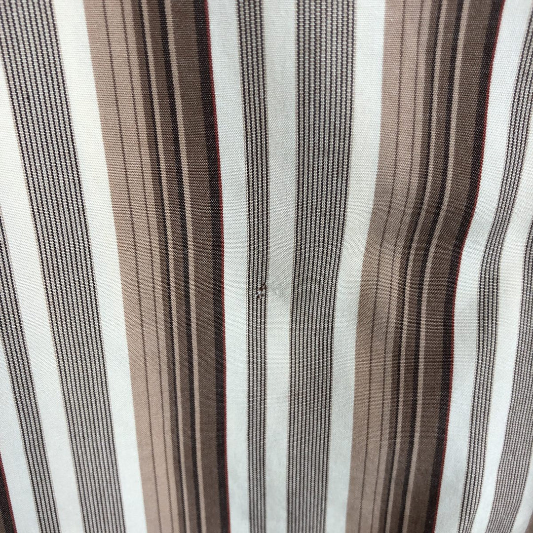 Ralph Lauren POLO by Ralph Lauren WESTERTON Wide Collar Long Sleeve Striped Shirt, Men's Size XXL (approx.) cotton unbleached Vintage Second Hand