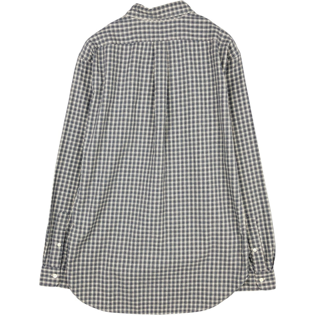 Ralph Lauren Classic Fit Long Sleeve Button Down Check Shirt, Men's Size L cotton pale white type Vintage Second Hand