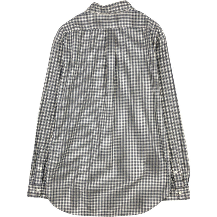 Ralph Lauren Classic Fit Long Sleeve Button Down Check Shirt, Men's Size L cotton pale white type Vintage Second Hand