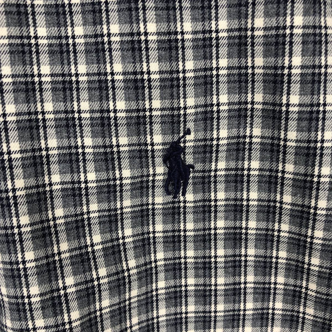 Ralph Lauren Classic Fit Long Sleeve Button Down Check Shirt, Men's Size L cotton pale white type Vintage Second Hand
