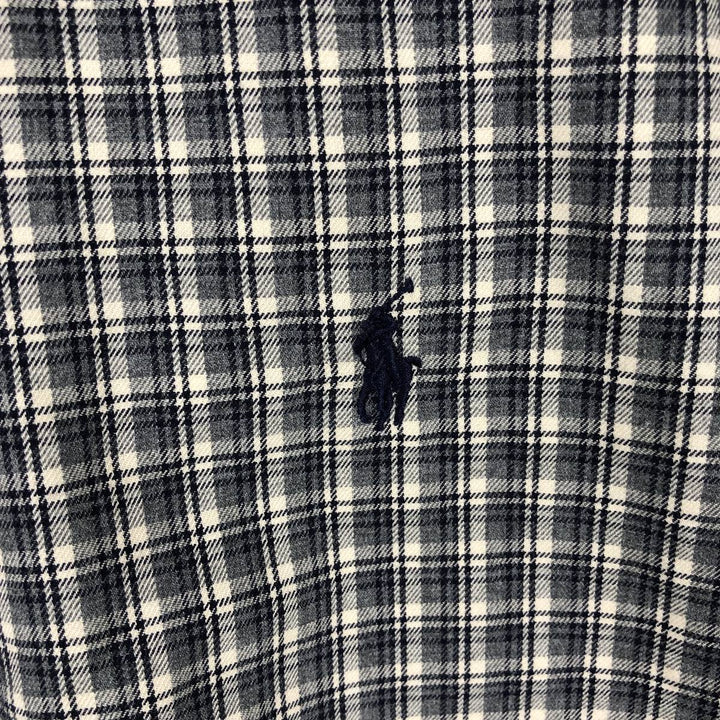 Ralph Lauren Classic Fit Long Sleeve Button Down Check Shirt, Men's Size L cotton pale white type Vintage Second Hand
