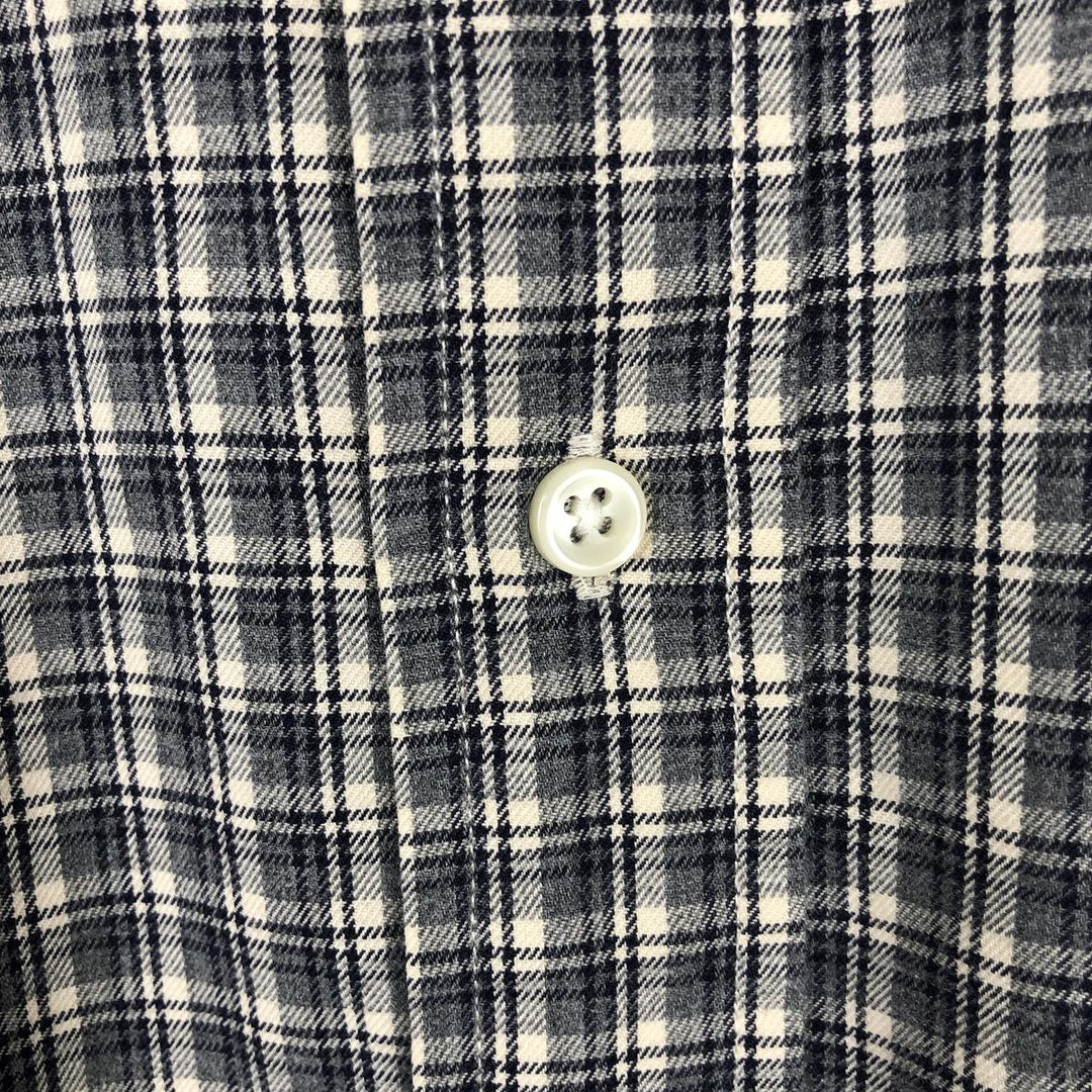 Ralph Lauren Classic Fit Long Sleeve Button Down Check Shirt, Men's Size L cotton pale white type Vintage Second Hand