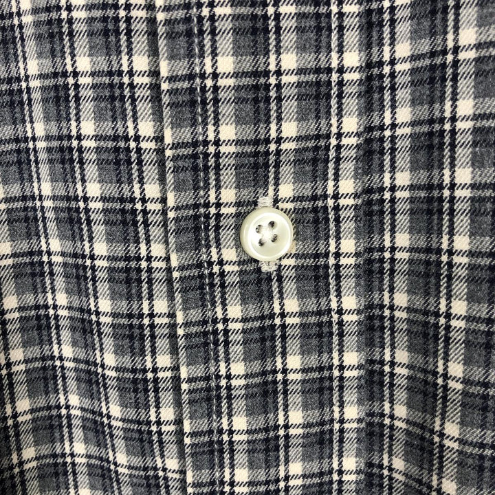 Ralph Lauren Classic Fit Long Sleeve Button Down Check Shirt, Men's Size L cotton pale white type Vintage Second Hand