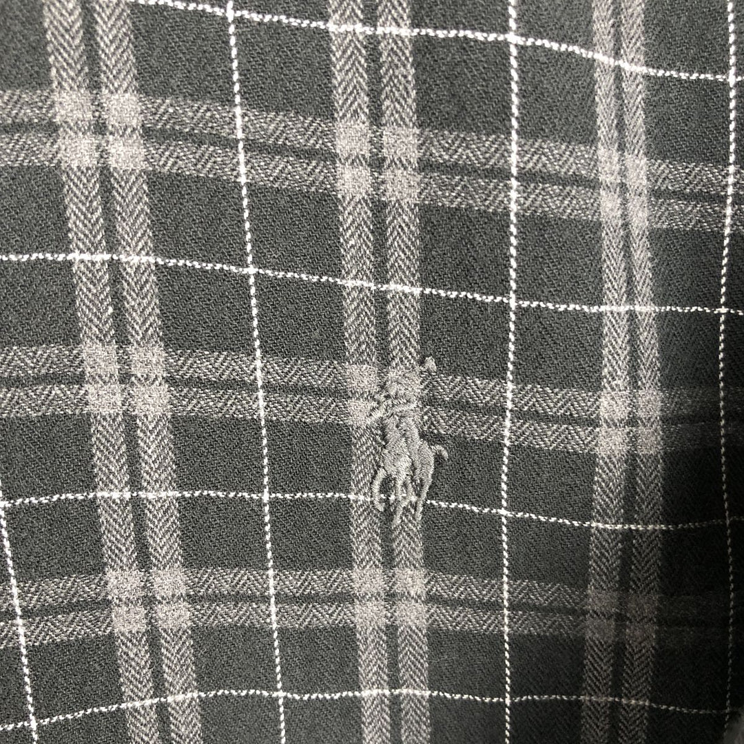 Ralph Lauren LOWELL SPORT Long-Sleeve Cotton Check Shirt, Men's Size L (approx.) cotton black type Vintage Second Hand