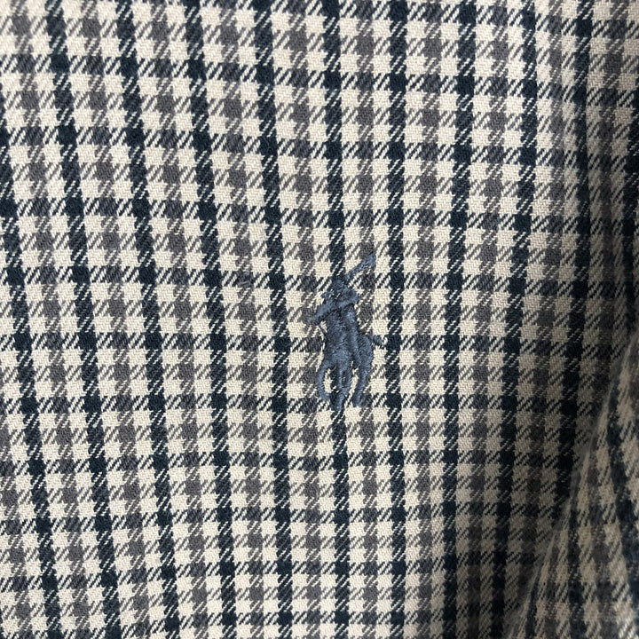 Ralph Lauren LOWELL SPORT Long-Sleeve Cotton Check Shirt, Men's Size L (approx.) cotton Beige type Vintage Second Hand