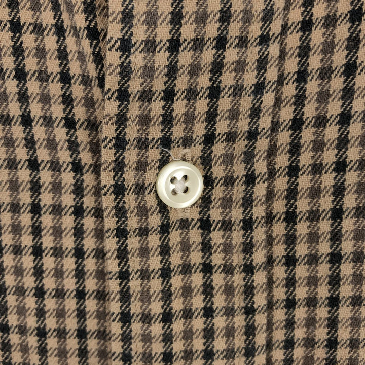 Ralph Lauren LOWELL SPORT Long-Sleeve Cotton Check Shirt, Men's Size L (approx.) cotton Beige type Vintage Second Hand